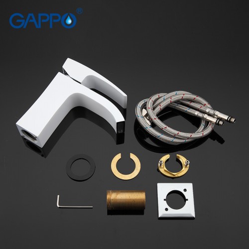 Смеситель для раковины Gappo Jacob G1007-8 хром-белый