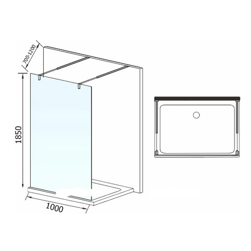 Душевая перегородка Welt-Wasser WW400 Walk-In 100H-2