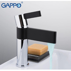 Смеситель Gappo Atlantic G1081 для раковины (чёрный-хром)
