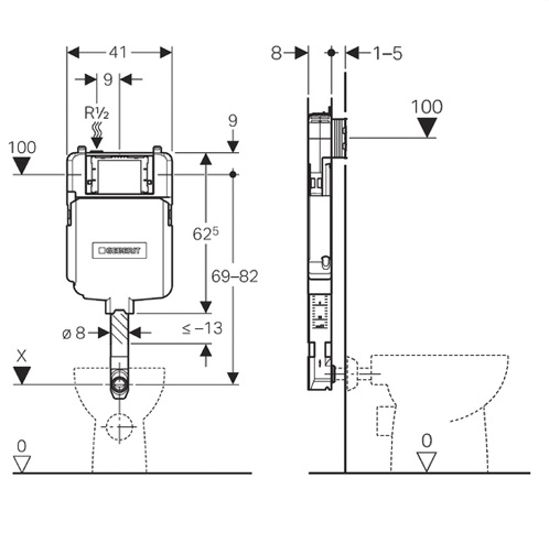 Скрытый бачок Geberit Sigma 8 109.791.00.1