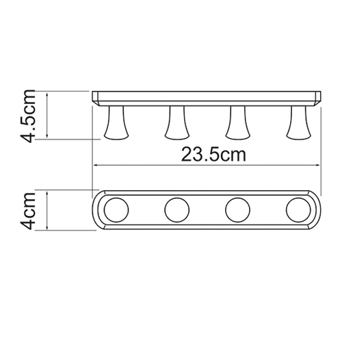Планка 4 крючка Wasser Kraft Exter K-1094 бронза