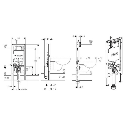 Инсталляция Geberit Sigma Duofix 111.796.00.1 для подвесного унитаза, H112, глубина 8 см
