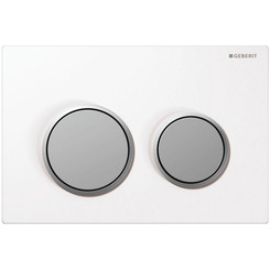 Кнопка смыва Geberit Omega 20 115.085.KL.1 цвет белый / матовый хром