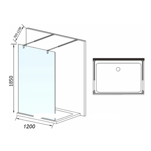 Душевая перегородка Welt-Wasser WW400 Walk-In 120H-2