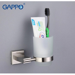 Стакан Gappo G1706 из стекла с держателем сатин