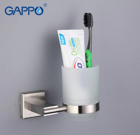 Стакан Gappo G1706 из стекла с держателем сатин