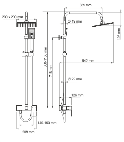 Душевая система Wasser Kraft A17702