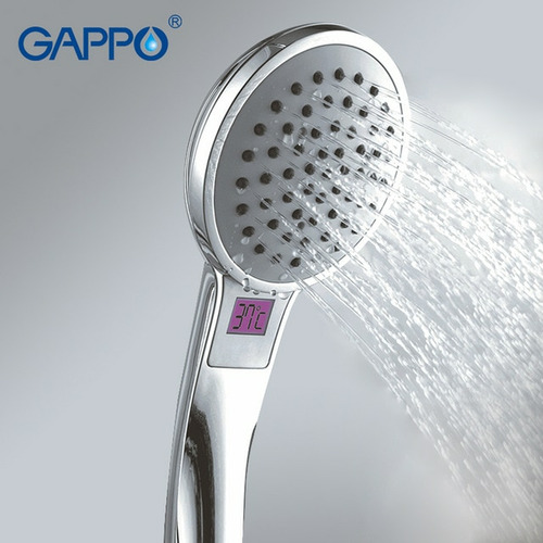 Душевая лейка Gappo G22 с датчиком температуры хром