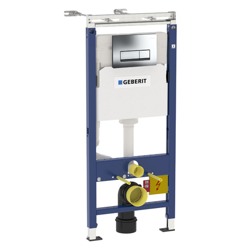 Инсталляция Geberit Duofix Платтенбау 458.125.21.1 UP100 для подвесного унитаза с клавишей Delta 51 (хром)