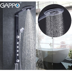Душевая панель Gappo G2417 чёрный-хром