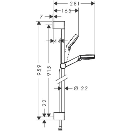 Душевой гарнитур Hansgrohe Crometta 26536400 (хром-белый)