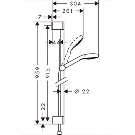 Душевой гарнитур Hansgrohe Croma 110 Select E Vario 26592400 (хром-белый)
