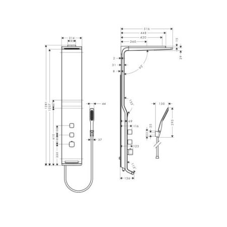 Душевая панель Hansgrohe Raindance Lift 27008000 с термостатом