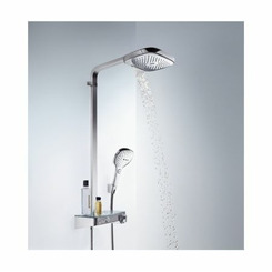Душевая система Hansgrohe Raindance Select Showerpipe E300 2 jet 27126400 с термостатом (хром-белый)