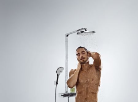 Душевая система Hansgrohe Raindance Select Showerpipe E300 2jet 27128000 с термостатом