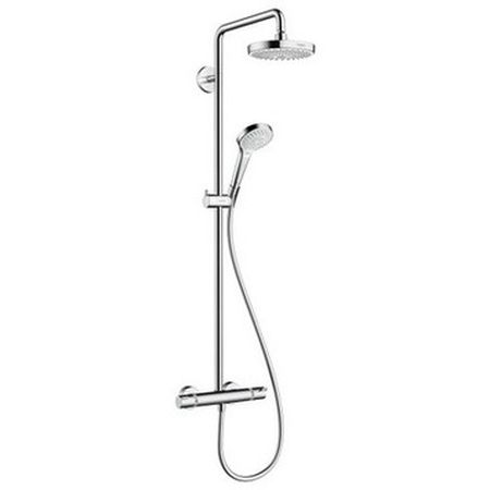 Душевая система Hansgrohe Croma Select S 180 2 Jet Showerpipe 27253400 с термостатом (хром-белый)