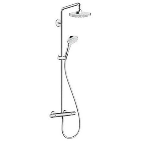 Душевая система Hansgrohe Croma Select Е 180 2 Jet Showerpipe 27256400 с термостатом (хром-белый)