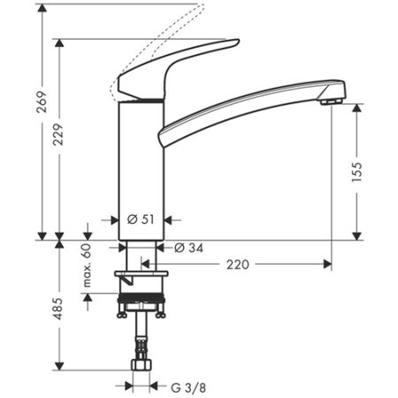 Смеситель Hansgrohe Focus 31806800 для кухни (сатин)