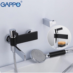 Смеситель Gappo Atlantic G3281 для ванны (чёрный-хром)