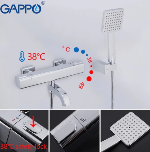 Смеситель с термостатом Gappo G3291 для ванны