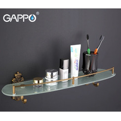 Полка стеклянная Gappo G3607 бронза 57 см