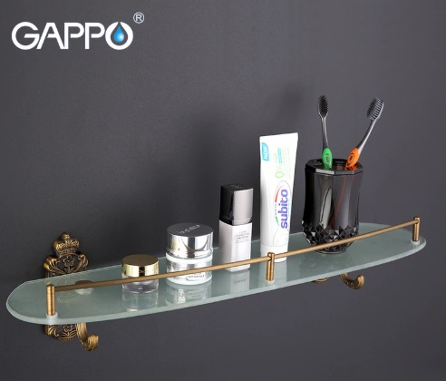Полка стеклянная Gappo G3607 бронза 57 см