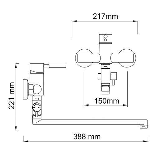 Смеситель Wasser Kraft Main 4102L для ванны с длинным изливом