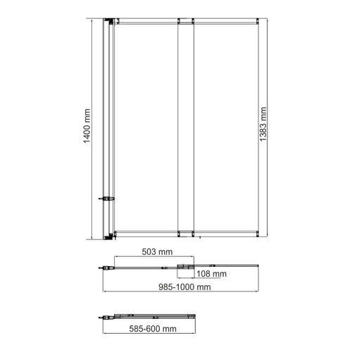 Шторка на ванну Wasser Kraft Main 41S02-100 100х140
