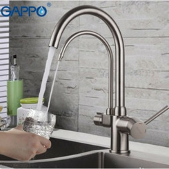Смеситель для кухни Gappo G4398-10 с фильтром для воды сатин