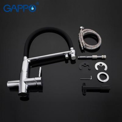 Смеситель для кухни Gappo G4398-7 с гибким изливом и фильтром