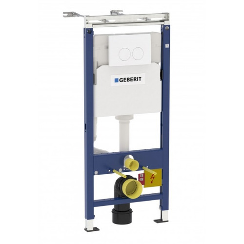 Инсталляция Geberit Duofix Платтенбау 458.122.11.1 UP100 для подвесного унитаза (с белой клавишей Delta 21)