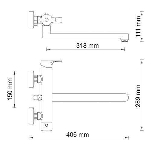Смеситель Wasser Kraft Berkel 4802L для ванны с длинным изливом