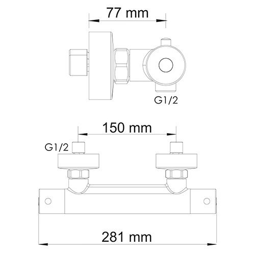 Смеситель с термостатом Wasser Kraft Berkel 4822 Thermo для душа