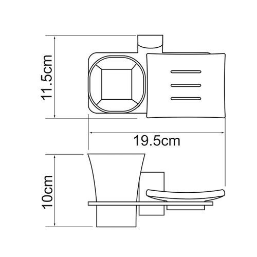Стакан и мыльница Wasser Kraft Exter K-5226 бронза