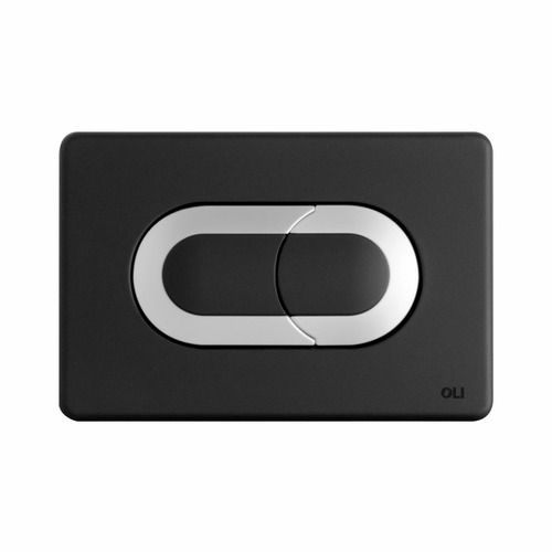 Кнопка смыва Oli Salina 640099 пневматическая двухрежимная черный soft-touch хром матовый