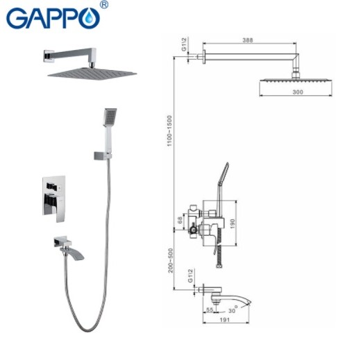 Встраиваемая душевая система Gappo G7107