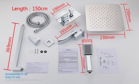 Встраиваемая душевая система Gappo G7107