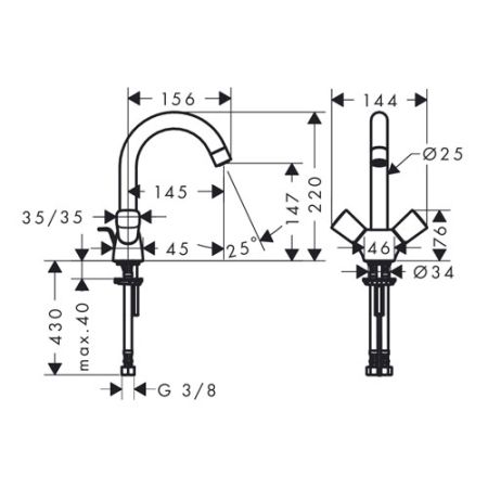 Смеситель Hansgrohe Logis 71222000 для раковины