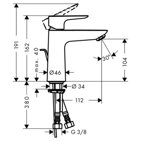 Смеситель Hansgrohe Talis E 71710000 для раковины