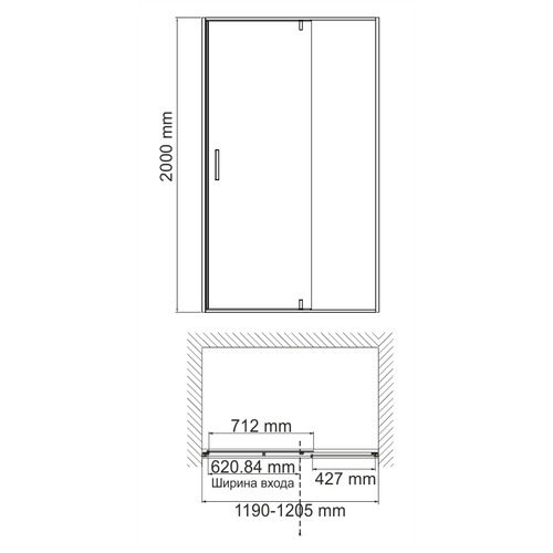 Душевая дверь Wasser Kraft Elbe 74P05 120х200