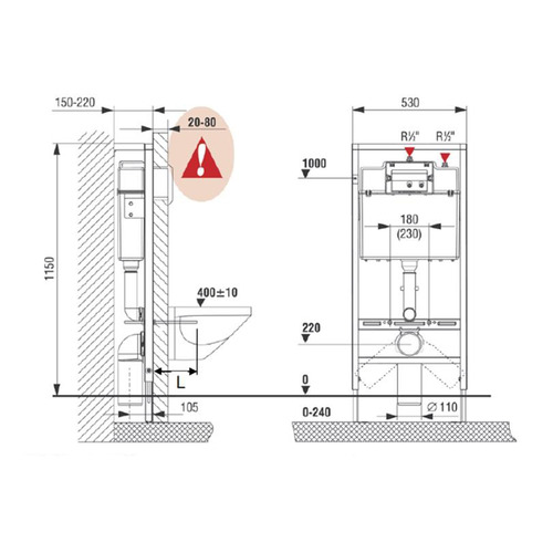 Комплект инсталляция с унитазом Roca ПЭК Mitos L 7893100020