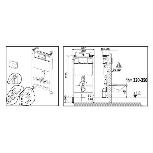 Комплект инсталляция с унитазом Roca ПЭК Gap Rimless 7893104100