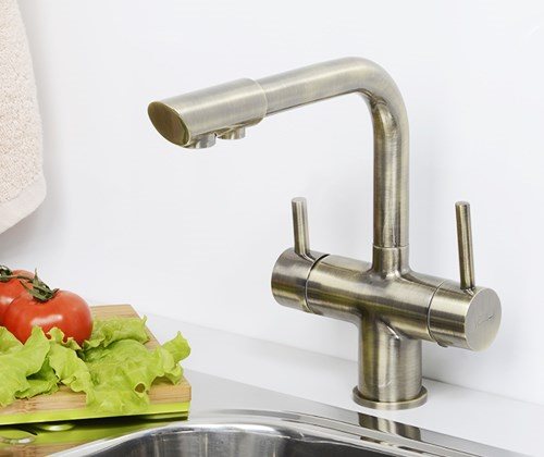 Смеситель Wasser Kraft A8037 для кухни под фильтр светлая бронза
