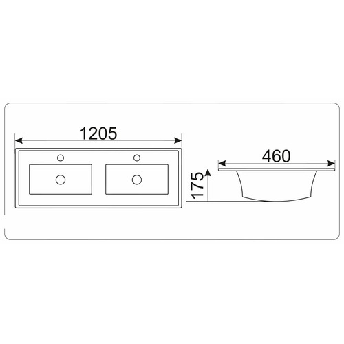 Раковина CeramaLux N YJ 809-120 двойная