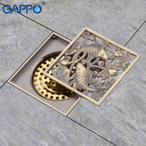 Душевой трап Gappo G81002-4 100х100 бронза