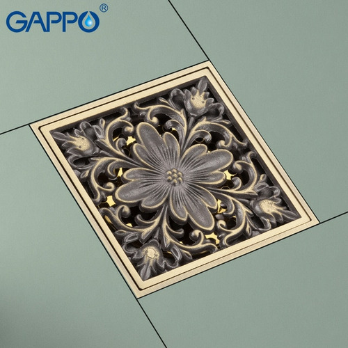 Душевой трап Gappo G81003-4 100х100 бронза