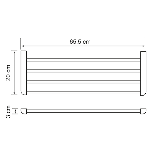 Полка для полотенец Wasser Kraft Kammel K-8311 65,5 см