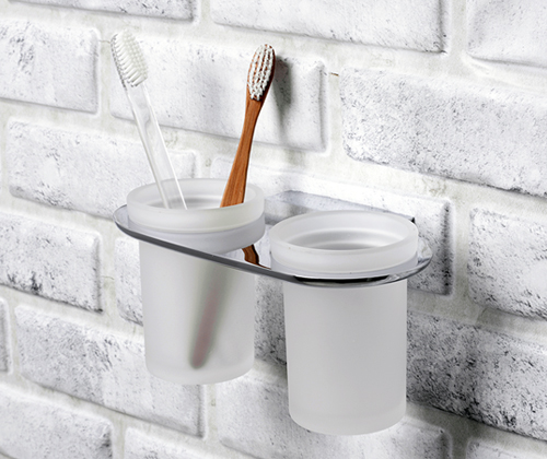 Двойной стакан для зубных щеток Wasser Kraft Kammel K-8328D с держателем