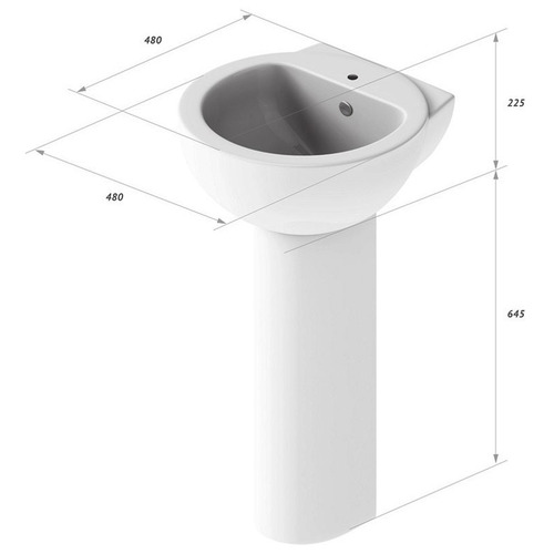 Раковина Sanita Luxe Art Flora 48