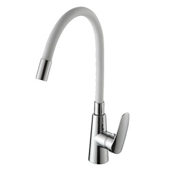 Смеситель для кухни Ammore A5505-3 хром-белый